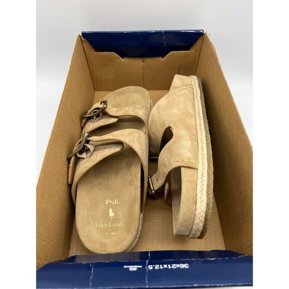 Polo Ralph Lauren Turbach Sandals Beige Suede Men Size 10D New main image 4